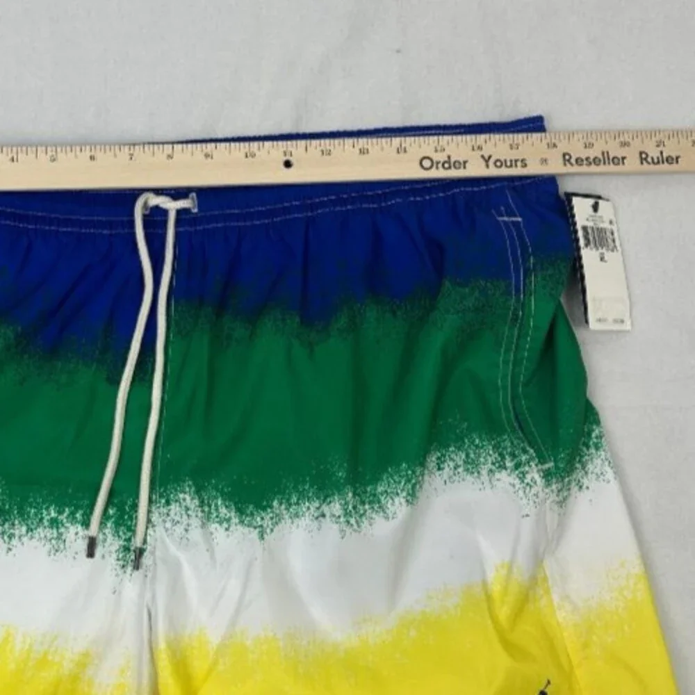 Polo Ralph Lauren Wellness Club Swim Trunks Mens XL Yellow Ombre NWT Recycled